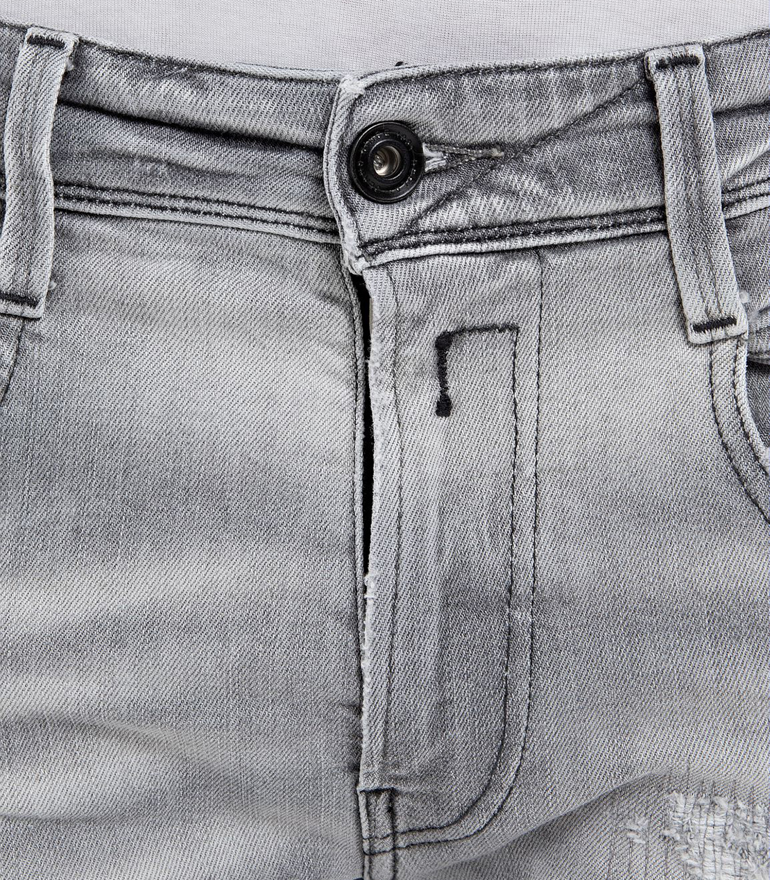 スリム ANBASS Aged Eco 20Yearパワーストレッチデニム 詳細画像 ライトグレー 5